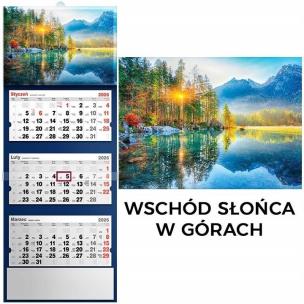 Kalendarz 2026 trójdzielny Wschód słońca w górach. Wydawca: Evena. Multiszop.pl Opakowanie Kalendarz 2026 trójdzielny Wschód słońca w górach