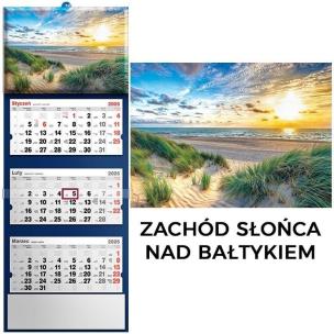 Kalendarz 2026 trójdzielny zachód słońca. Wydawca: Evena. Multiszop.pl Opakowanie Kalendarz 2026 trójdzielny zachód słońca