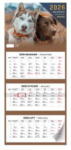 Opakowanie Kalendarz 2026 trzymiesięczny premium
