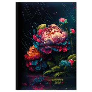 Kalendarz 2026 tygodniowy A5 Peonie neon SK1. Wydawca: Sapt. Multiszop.pl Opakowanie Kalendarz 2026 tygodniowy A5 Peonie neon SK1