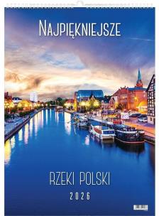 Kalendarz 2026 wieloplanszowy rzeki Polski. Wydawca: Evena. Multiszop.pl Opakowanie Kalendarz 2026 wieloplanszowy rzeki Polski
