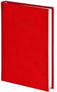 Okładka książki Kalendarz 2027 A5 dzienny Vivella czerwony