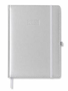 Opakowanie Kalendarz 2027 książkowy A4 dzienny elegance srebrny metalick K-A4DLM V.4