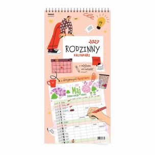 Opakowanie Kalendarz 2027 ścienny Planer rodzinny różowy