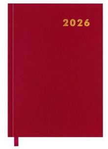 Kalendarz książkowy 2026 A5 czerwony EASY. Wydawca: Easy Stationery. Multiszop.pl Opakowanie Kalendarz książkowy 2026 A5 czerwony EASY
