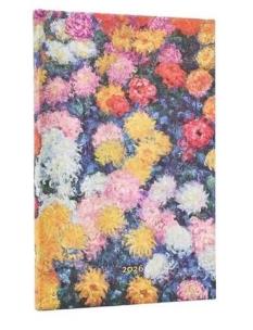 Kalendarz książkowy maxi 2026 Monet's Chrysanthem. Wydawca: Paperblanks. Multiszop.pl Opakowanie Kalendarz książkowy maxi 2026 Monet's Chrysanthem