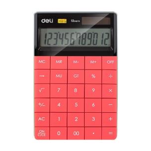 Opakowanie Kalkulator 12-pozycyjny czerwony DELI
