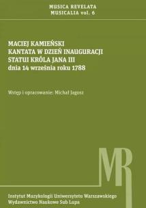 Okładka książki Kantata w dzień inauguracji statui króla Jana III