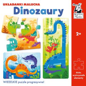 Okładka książki Kapitan Nauka. Dinozaury. Układanki malucha