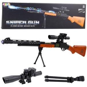 Karabin snajperski AK-528 celownik, statyw. Wydawca: Leantoys. Multiszop.pl Opakowanie Karabin snajperski AK-528 celownik, statyw