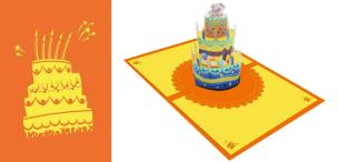 Opakowanie Karnet 12x18 cm + koperta POP-UP Tort