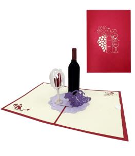 Opakowanie Karnet 12x18cm + koperta 3D Butelka wina