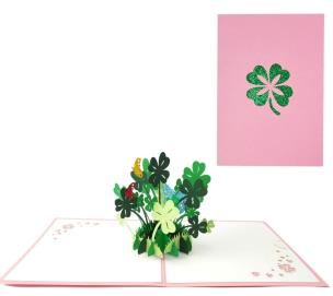 Opakowanie Karnet 12x18cm + koperta 3D Koniczyna