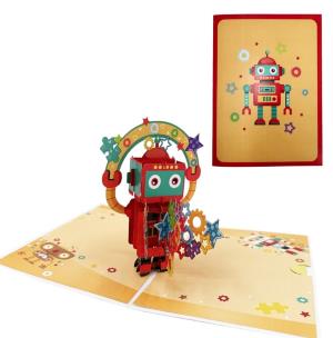 Opakowanie Karnet 12x18cm + koperta 3D Robot