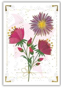 Opakowanie Karnet 12x18cm + koperta Hibiskus