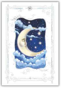 Opakowanie Karnet 12x18cm + koperta Księżyc