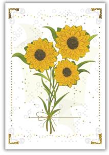 Opakowanie Karnet 12x18cm + koperta Słoneczniki