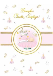 Opakowanie Karnet A4 chrzest Różowy