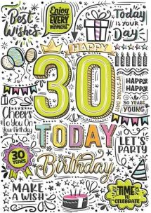 Opakowanie Karnet A5 Urodziny 30 - Graffiti