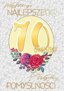 Opakowanie Karnet A5 Urodziny 70 - Balon glamour