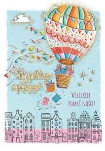 Opakowanie Karnet A5 Urodziny - Balon z prezentami