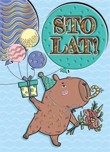 Opakowanie Karnet A5 Urodziny - Kapibara akrobatka