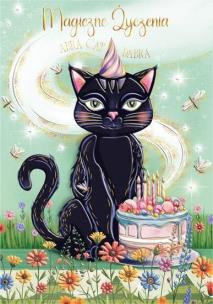 Opakowanie Karnet A5 Urodziny - Kot wiedźmy