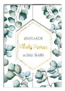Opakowanie Karnet A5 z bilecikiem Ślub Eukaliptus