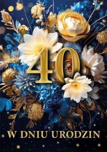 Opakowanie Karnet B6 3D Urodziny 40