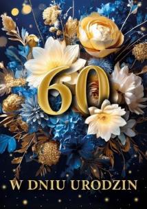 Opakowanie Karnet B6 3D Urodziny 60