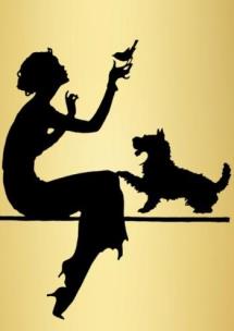 Karnet B6 brokat z kopertą Kobieta na złotym tle. Wydawca: Madame Treacle. Multiszop.pl Opakowanie Karnet B6 brokat z kopertą Kobieta na złotym tle