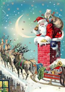 Karnet B6 brokat z kopertą Święta Mikołaj. Wydawca: Madame Treacle. Multiszop.pl Opakowanie Karnet B6 brokat z kopertą Święta Mikołaj