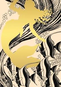 Karnet B6 brokat z kopertą Syrena i ryby. Wydawca: Madame Treacle. Multiszop.pl Opakowanie Karnet B6 brokat z kopertą Syrena i ryby