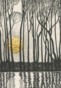 Karnet B6 brokat z kopertą Zachód słońca. Wydawca: Madame Treacle. Multiszop.pl Opakowanie Karnet B6 brokat z kopertą Zachód słońca