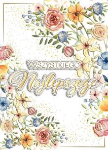 Opakowanie Karnet B6 Imieniny - Kwiaty pattern