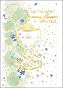 Opakowanie Karnet B6 Komunia Miętowy kielich