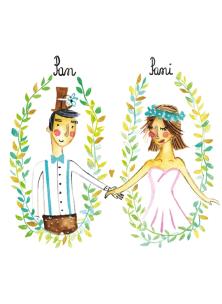 Opakowanie Karnet B6 Ślub Para w owalach