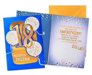 Opakowanie Karnet B6 Urodziny 18