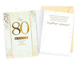 Opakowanie Karnet B6 Urodziny 80