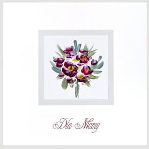 Opakowanie Karnet Dzień Matki kwadrat M02 - Bukiet kwiatów