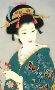 Opakowanie Karnet F23-04 Portret kobiety Motyle