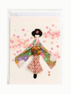 Opakowanie Karnet FGC-05 Lalka w kimono z papieru Chiyogami