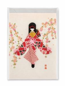 Opakowanie Karnet FGC-68 Lalka w kimono z papieru Chiyogami