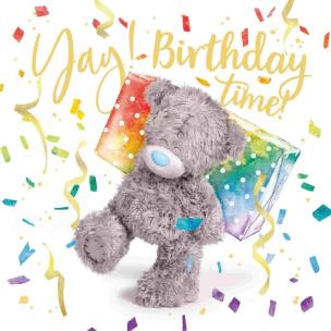 Opakowanie Karnet holograficzny 3D - Miś niosący prezent