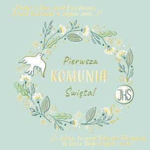 Opakowanie Karnet KW Komunia miętowy Gołąbek