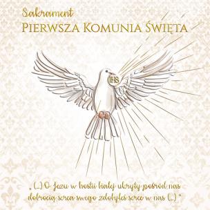 Opakowanie Karnet KW Komunia Złoty Gołąb