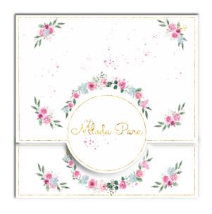 Opakowanie Karnet KW koperta z kółkiem Ślub Gipsówka