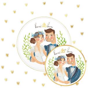 Opakowanie Karnet KW koperta z kółkiem Ślub Młoda Para