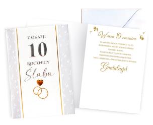 Opakowanie Karnet Rocznica ślubu 10