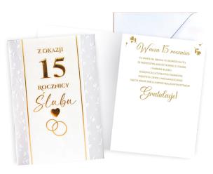 Opakowanie Karnet Rocznica ślubu 15